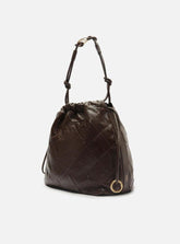 BOLSA BUCKET MARROM COURO MATELASSÊ GRANDE A 50018 0864 0001 AREZZO - Vintedoisk